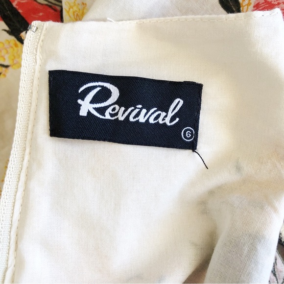 REVIVAL Size 6 Pink Floral Galah Cotton Fit & Flare Rockabilly Dress Australian - Picture 11 of 12